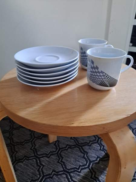 Kuusi valkoista kahvikuppia aluslautasineen, uudet Espoo - photo 1