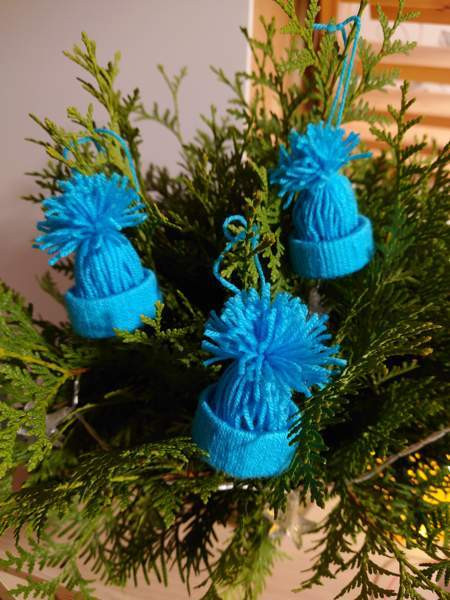 Joulukoriste / kuusen koriste pipo kirkas sininen Raasepori – foto 1