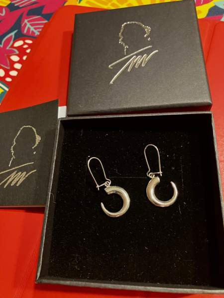 Hopeiset korvakorut Wirkkala Villisian hammas Tampere - valokuva 2