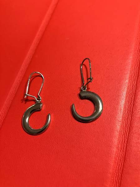 Hopeiset korvakorut Wirkkala Villisian hammas Tampere - valokuva 3