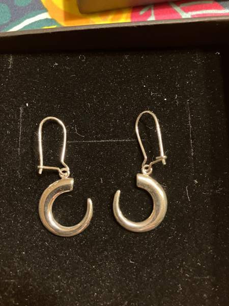 Hopeiset korvakorut Wirkkala Villisian hammas Tampere - valokuva 1