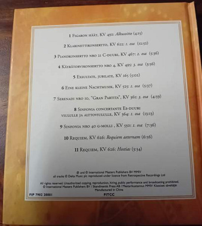 Mozart, taitoa ja mielikuvitusta CD Ylöjärvi - valokuva 4