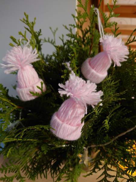 Joulukoriste / kuusen koriste pipo vaaleanpunainen 2 Raasepori - valokuva 1