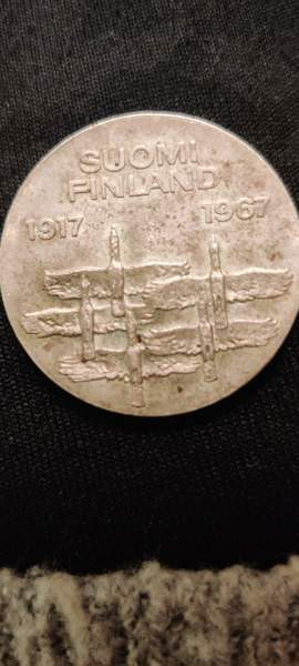 Hopeinen 10mk kolikko 1967 Suomussalmi - valokuva 3