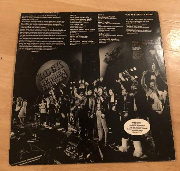Rock Für Den Frieden LP Vinyyli 1982 Joroinen - photo 2