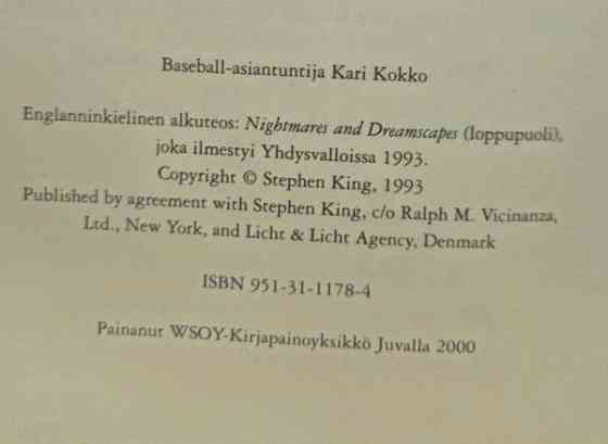Stephen King: Anteeksi, oikea numero Vantaa