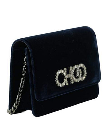 *UUSI* - Upea Jimmy Choo Kalina Crossbody Navy Blue - Satiinia ja nahkaa Helsinki - valokuva 2