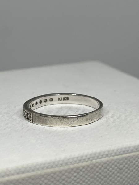 Hopeinen sormus kiviä 925 hopeaa KJ leima Joroinen - photo 2