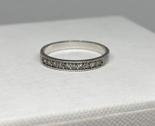 Hopeinen sormus kiviä 925 hopeaa KJ leima Joroinen - photo 1