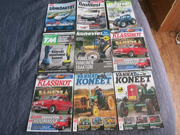 9 kpl Vanhat koneet, Klassikot, TM, Tuulilasi ym. lehtiä Tuusula - valokuva 1