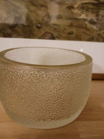 VINTAGE Karkkiskoli, 1,3kg painava h.14cm k. 8cm taidelasi, pientä vikaa Turku - valokuva 1