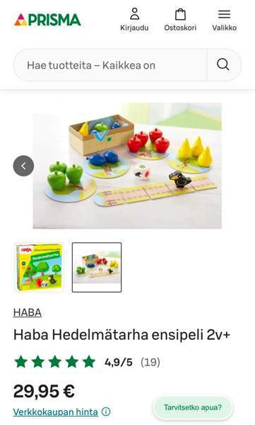 Minun ensimmäinen pelini Hedelmätarha 2+ Espoo - photo 3