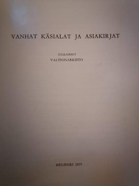 Wanhat käsialat ja asiakirjat Haemeenlinna - photo 2