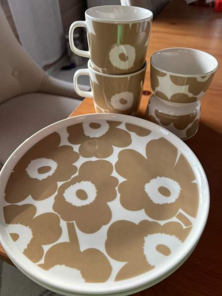 Marimekko unikko beige astiasto Vihti - photo 3