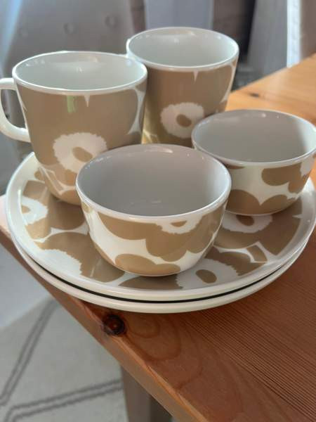 Marimekko unikko beige astiasto Vihti - photo 5