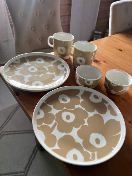 Marimekko unikko beige astiasto Vihti - photo 1
