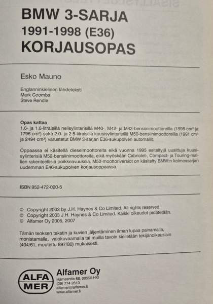 BMV 3-sarja, Korjausopas Kontiolahti - valokuva 4