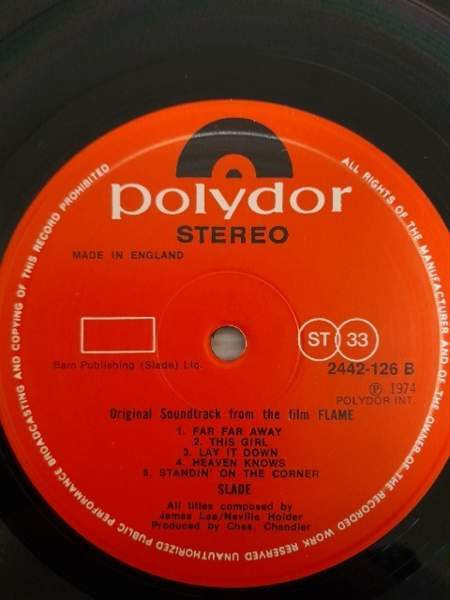 Slade in Flame LP 1974 DELUXE2442 126 England Kunto : EX+/EX+ Postikulut : 12e Vantaa - photo 4