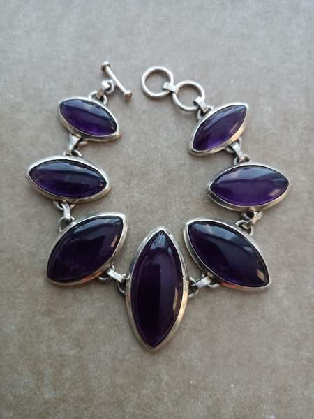 925-Hopea ametisti rannekoru Котка - изображение 1