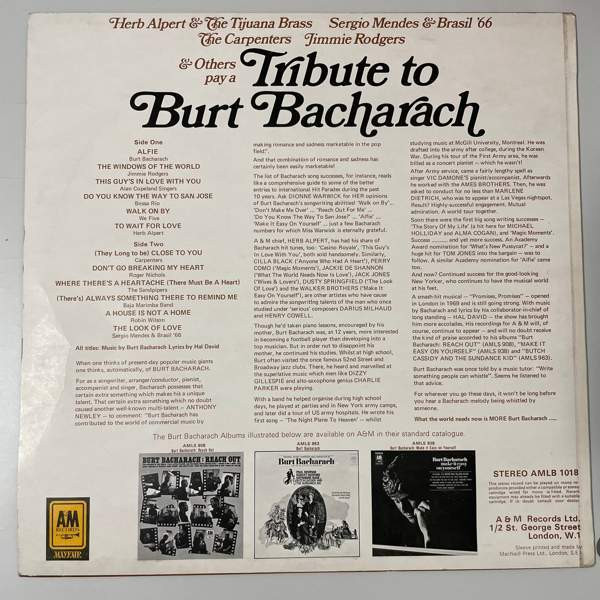 Various | LP | Tribute To Burt Bacharach Вантаа - изображение 2