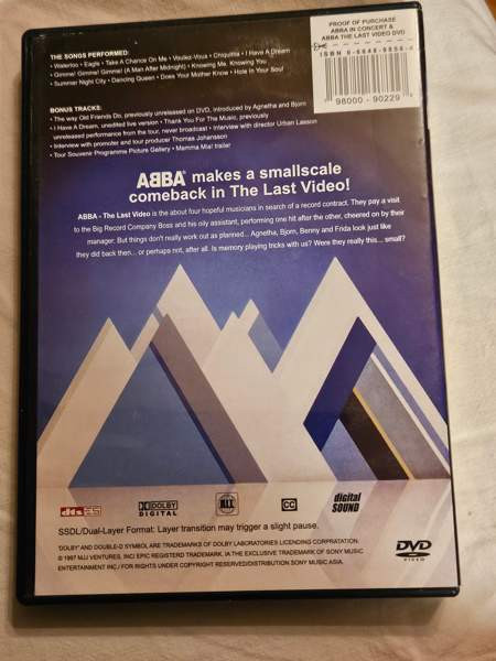 Abba in Concert The Last Video -DVD Tampere - valokuva 2