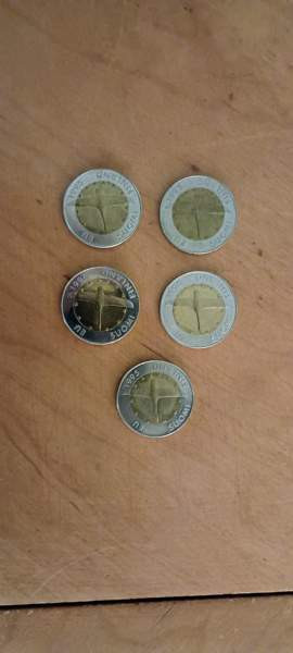 10 Markkaa 1995 EU Joutsenkymppi 5 kpl Vihti - photo 2