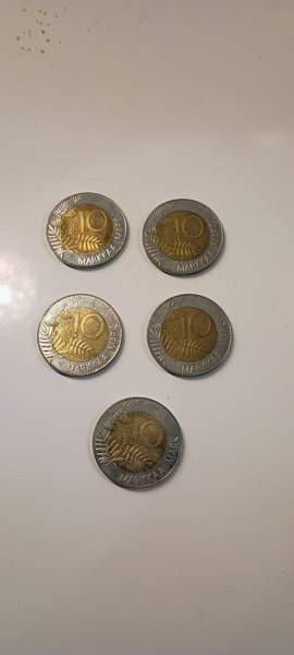 10 Markkaa 1995 EU Joutsenkymppi 5 kpl Vihti - photo 4
