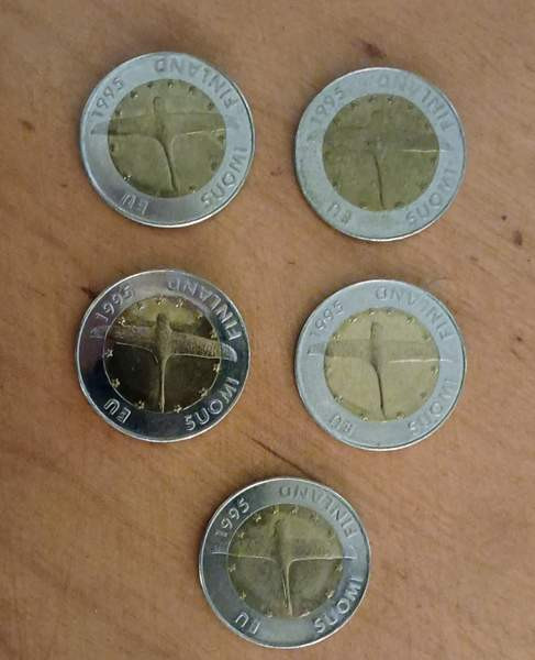 10 Markkaa 1995 EU Joutsenkymppi 5 kpl Vihti - photo 1