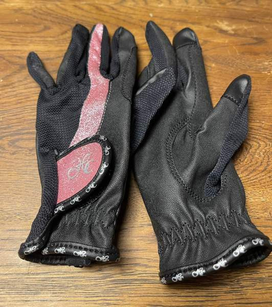 Horse Comfort ratsastuskäsine 12-14/7-7,5 musta/pinkkiglitter Lohja - photo 3