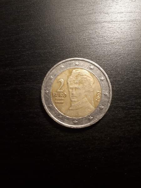 2002 Austria Bertha Von Suttner 2 Euro Coin Rare Miss Print Лаука - изображение 1