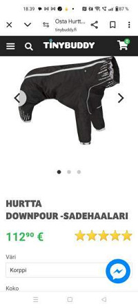 Hurtta downpour suit sadepuku 40 cm Seinäjoki - valokuva 2