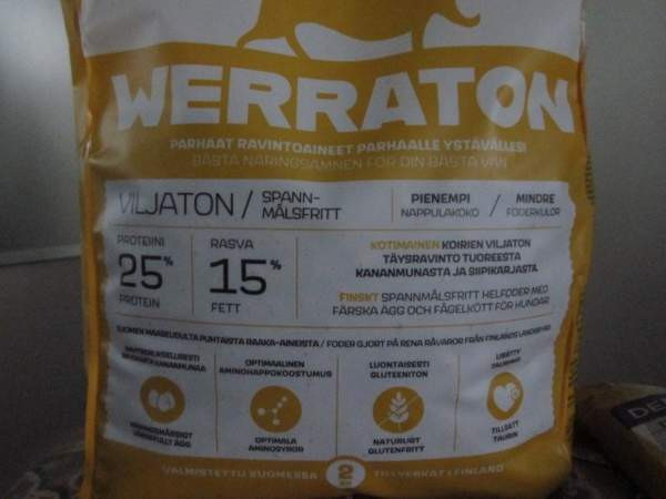 Koiran WERRATON Täysravinto Kuivaruokasäkki / Viljaton Versio Turku - valokuva 2