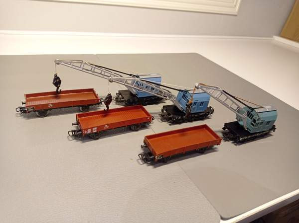 6x Märklin-vaunu (3 x nosturivaunukokonaisuus) (H0) Tampere – foto 1