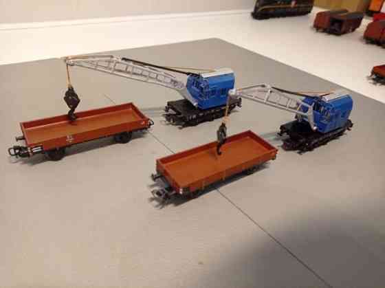 4x Märklin-vaunua - 2x nosturivaunukokonaisuus (H0) Тампере