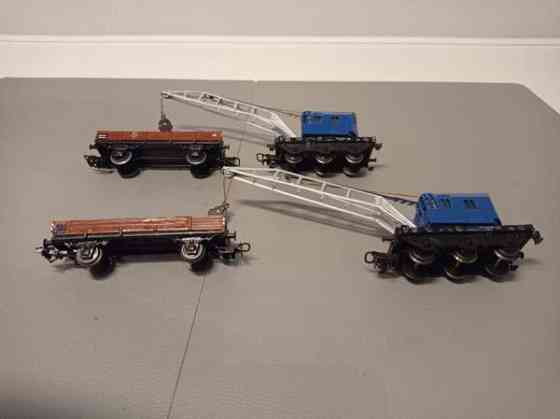 4x Märklin-vaunua - 2x nosturivaunukokonaisuus (H0) Тампере