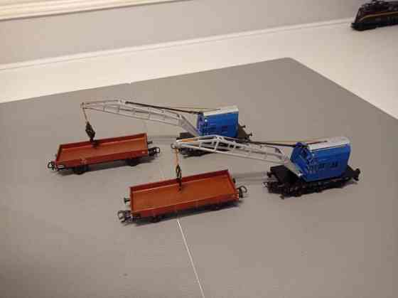4x Märklin-vaunua - 2x nosturivaunukokonaisuus (H0) Тампере