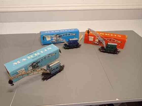 3x Märklin-nosturivaunua alkup. bokseissa (H0) Tampere