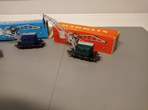 3x Märklin-nosturivaunua alkup. bokseissa (H0) Tampere - valokuva 4
