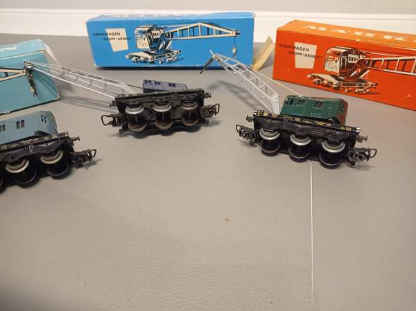 3x Märklin-nosturivaunua alkup. bokseissa (H0) Tampere - valokuva 7