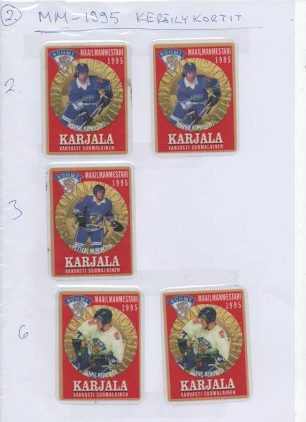 Myydään jääkiekon MM-1995 joukkueen keräilykortteja Миккели - изображение 3