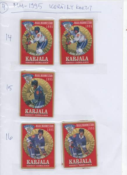 Myydään jääkiekon MM-1995 joukkueen keräilykortteja Миккели - изображение 5
