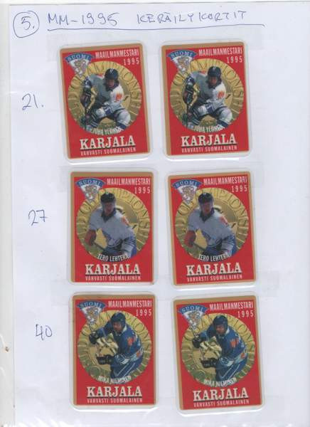 Myydään jääkiekon MM-1995 joukkueen keräilykortteja Миккели - изображение 6