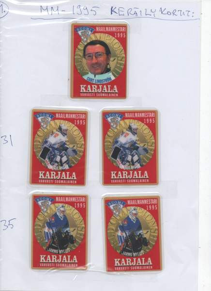 Myydään jääkiekon MM-1995 joukkueen keräilykortteja Миккели - изображение 2