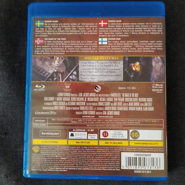The Name of the Rose / Ruusun nimi blu-ray Järvenpää - valokuva 2