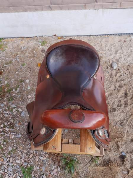 Vanha lännensatula Big Horn ruskeaa nahkaa Kurikka - photo 8