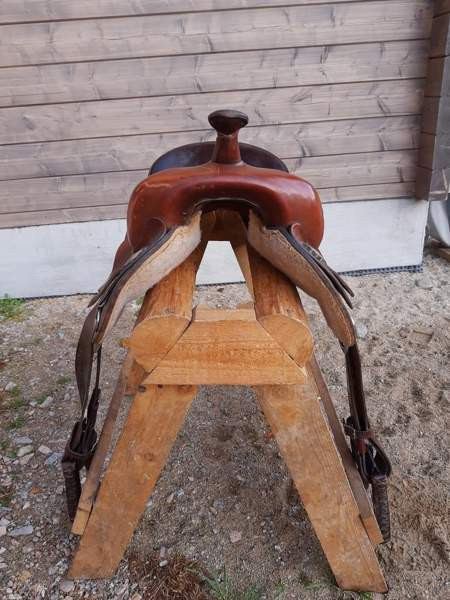 Vanha lännensatula Big Horn ruskeaa nahkaa Kurikka - photo 4