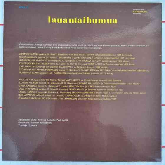 LP  Lauantaihumua. Турку