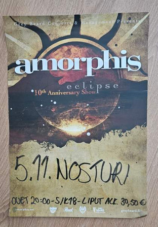 Amorphis poster Nosturi 05.11.2016 Эспоо - изображение 1