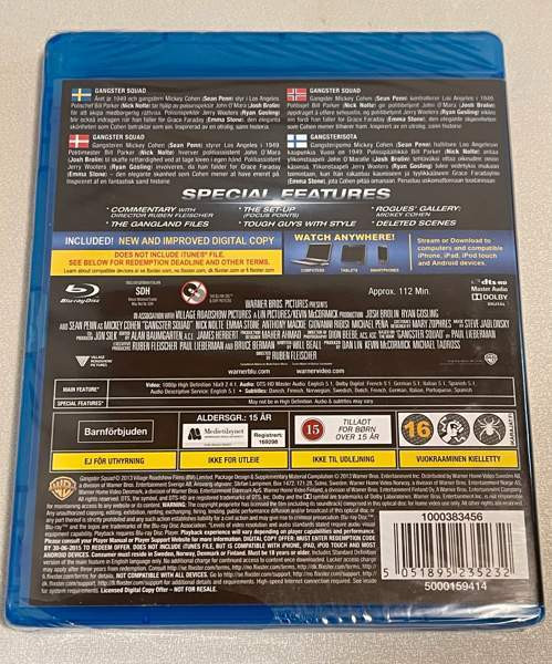 Gangster Squad - Gangsterisota (2012) Blu-ray Lappeenranta - valokuva 2