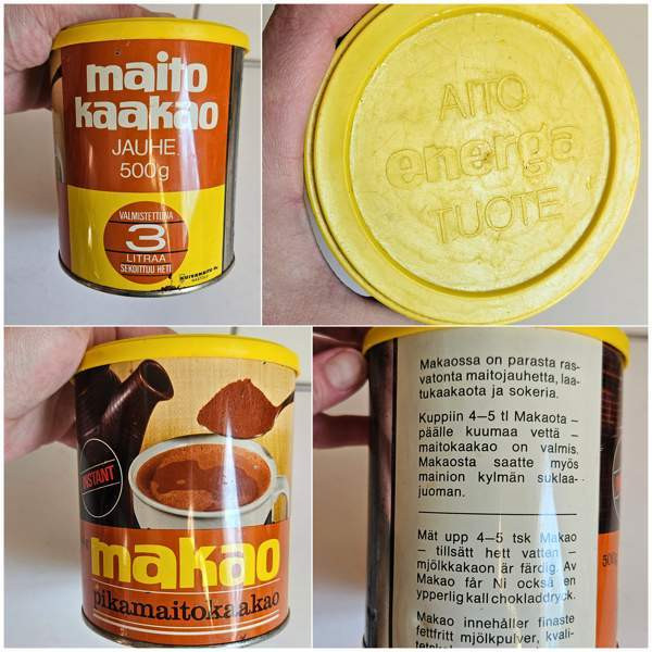 Vintage peltipurkki kaakao pelti sisustus keräily Helsinki - valokuva 1